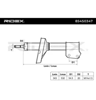 Amortisseur pour NISSAN, RENAULT- 5430200QAC, 5430200QAD, 5430200QAE, 5430200QAF, 7700311596