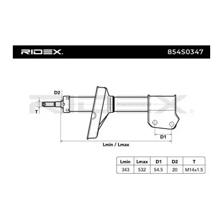 Amortisseur pour NISSAN, RENAULT- 5430200QAC, 5430200QAD, 5430200QAE, 5430200QAF, 7700311596