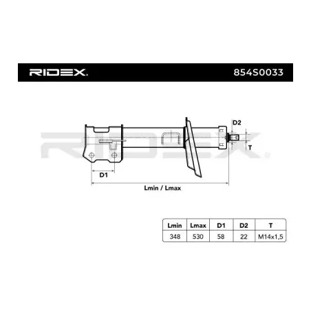 Amortisseur pour FORD, OPEL, VAUXHALL- 344350, 344352, 344380, 93179398, 93179660, 93179680, 93179684