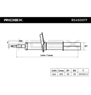 Amortisseur pour CITROËN, FIAT, PEUGEOT- 5202J0, 5202J1, 5202J3, 5202J4, 5208G8 E270403