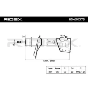 Amortisseur pour FIAT- 46791279, 46791280, 46791281, 46791282, 46794430, 46794431, 46794432, 46794433, 46812362