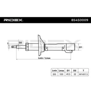 Amortisseur pour AUDI, SEAT, SKODA, VAG, VW- 1J04130315, 1C9413031 0045470936