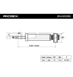 Amortisseur pour AUDI- 67165, 67166, 8E0513033G, 8E0513033H, 8E0513033L, 8E0513033N, 8E0513036AE, 8E0513036AF