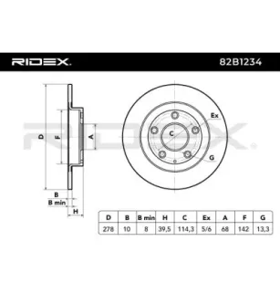 Disque de frein pour MAZDA- GHT226251, GHT226251A