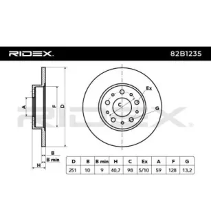Disque de frein pour FIAT- 51808471, 51885409, 52048984, 52048985, 52067389, 52067390