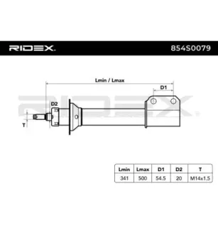 Amortisseur pour RENAULT- 543021082R, 543024308R, 7700273135, 7700412915, 7700429789, 7700430760, 7700432053, 7700840264