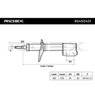 Amortisseur pour DACIA, RENAULT- 543022474R, 6001547071, 6001547105, 6001548533, 6001549291, 6001549292