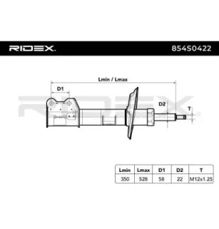 Amortisseur pour FIAT, OPEL, VAUXHALL- 13434138, 13434134, 13434140, 13434132, 344463, 93188950, 344614