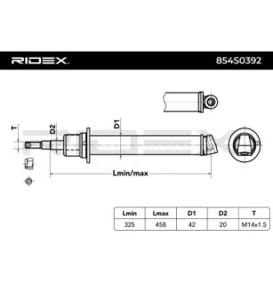 Amortisseur pour SMART- 0009948V002, 0008598V004, 0009840V002, PP004331105, Q0008598V004000000 Q0013997V001000000