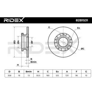 Disque de frein pour FORD- 1783910, 1764282, 2040064, BK212A097AB