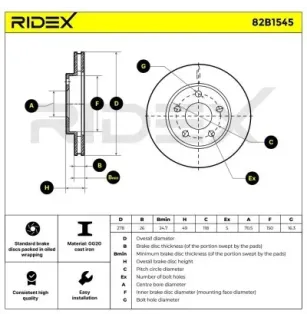 Disque de frein pour CHEVROLET- 18021774, 18040307, 18048801, 18060241, 18060319, 18060442, 18060692, 19152703, 19213925
