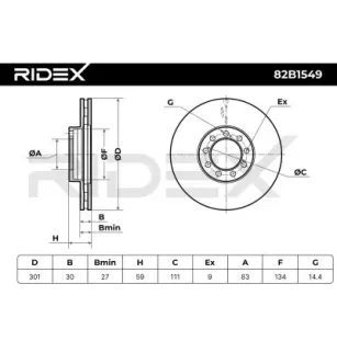 Disque de frein pour IVECO- 2996122, 501121723, 504121723 5801718330