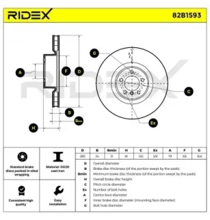 Disque de frein pour LAND ROVER- LR011591, LR031845