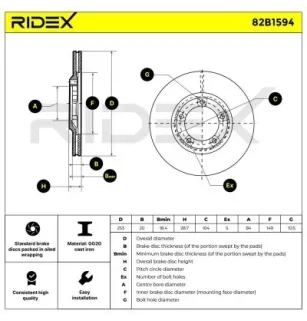 Disque de frein pour HYUNDAI- 5812944010