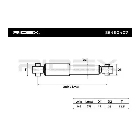 Amortisseur pour SMART- 0009225V001, 0005222V002000000, 0006806V001000000, 0008643V001, 0008643V002