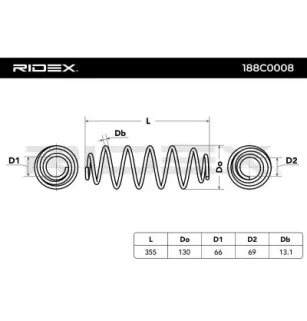 Ressort de suspension pour AUDI, VW- 8D0411105AP, 8D0411105AQ 8D0411105AR