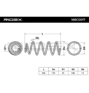 Ressort de suspension pour CITROËN, PEUGEOT- 5002AN, 5002AP, 5002FV 5002FW