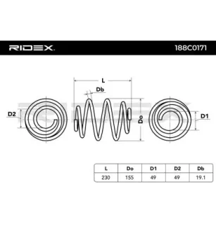 Ressort de suspension pour VW- 701511105B