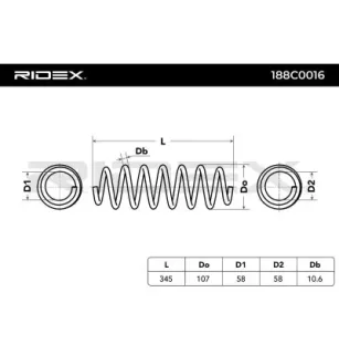 Ressort de suspension pour AUDI, SKODA, VAG, VW- 1J0511115AE, 1J0511115CF 1J0511115H