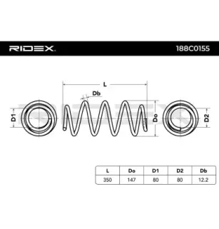 Ressort de suspension pour VW- 1K0411105BC