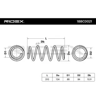 Ressort de suspension pour OPEL, VAUXHALL- 312102, 9195993, 9196163 9196164