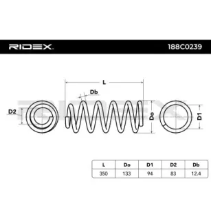 Ressort de suspension pour OPEL, VAUXHALL- 312312, 312334 93189877