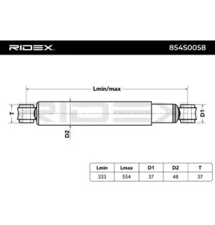 Amortisseur pour FORD, FORD USA, ISUZU, MAZDA, NISSAN, OPEL, TOYOTA VAG- J4853139925