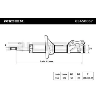 Amortisseur pour AUDI, SEAT, VW- 191413031H, 191413031J, 1H0413031N, 1H0413031P, 1H0413031L, 6K0413031E, 6K0413031F