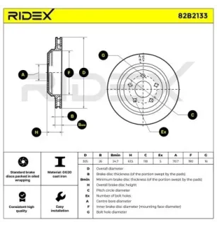 Disque de frein pour CHEVROLET- 18023536 18060239