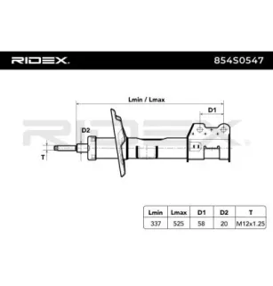 Amortisseur pour FIAT, OPEL, VAUXHALL- 93188949, 13434131, 93188953, 13434133, 344899, 93188957, 13434137