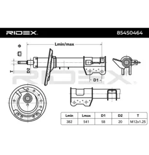 Amortisseur pour FIAT, FORD- 1753049, 1540221, 1753048, 1672378, 1672375, 1619750, 1619748, 1580512