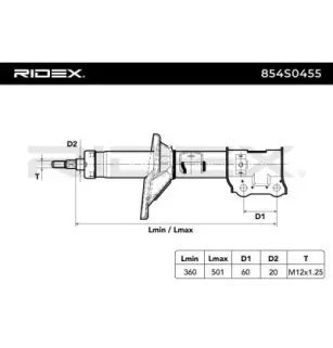 Amortisseur pour HYUNDAI- 546501C300, 546600B000, 546601C200, 546601C300 546601C600