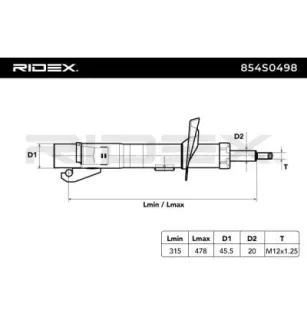 Amortisseur pour FORD, MAZDA- 3M7118145AC, 3M7118145AD, 3M7118146AC, 3M7118146AD, 3M7118K001AA, 3M7118K001AB