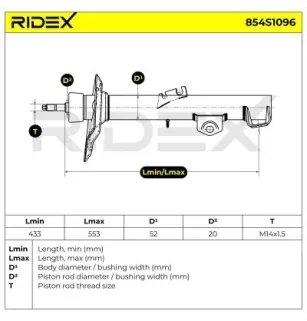 Amortisseur pour BMW- 1091704, 1094190, 1095060, 31311091704, 31311094190, 31311095060, 31316753258