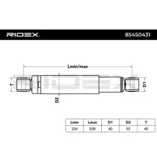 Amortisseur pour FORD- 2T1418008AB, 2T1418008AC, 2T1418008CA, 2T1418008CB, 2T1418008CC, 2T1418008AA, 2T1418008BA