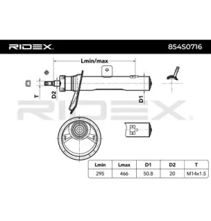 Amortisseur pour CITROËN, PEUGEOT- 5202GG, 5202GJ, 5202GL, 5202GP, 5202GR 5202JK