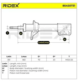 Amortisseur pour MAZDA- B45528700, B45528900, B45928700A, B45928900, B45928900A, B45928700