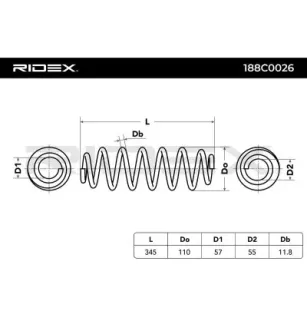 Ressort de suspension pour VW- 1K0511115BD 1K0511115BC