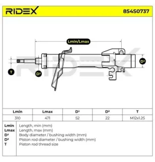 Amortisseur pour ROVER- 22103865L32098A, 22103866R32098A, 22103866R5L3209, 22103867L34600L, 22104318R18099