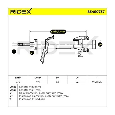 Amortisseur pour ROVER- 22103865L32098A, 22103866R32098A, 22103866R5L3209, 22103867L34600L, 22104318R18099