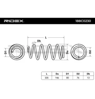 Ressort de suspension pour SKODA, VW- 1K0411105BN, 1K0411105DG, 1K0411105DK, 1K0411105DN, 1KD411105H 56D411105