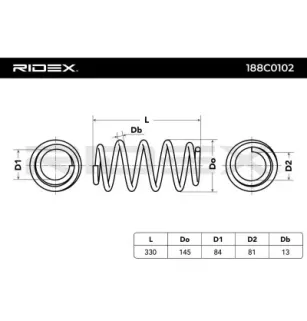 Ressort de suspension pour OPEL, VAUXHALL- 312836, 90512021, 90541042 9194840