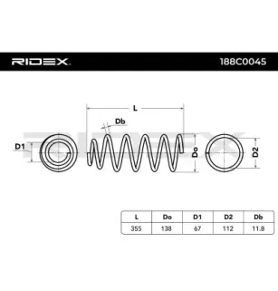 Ressort de suspension pour AUDI, SEAT VW- 6N0411105F