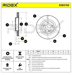 Disque de frein pour INFINITI, MERCEDES-BENZ- 2464230812 A2464230812