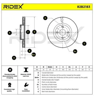 Disque de frein pour ABARTH, FIAT MAZDA- N25133251