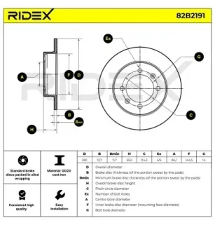 Disque de frein pour SAAB- 8841881 8941981