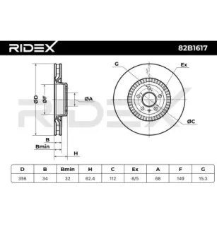Disque de frein pour AUDI- 4G0615301AC, 4G0615301C, 4G0615301P