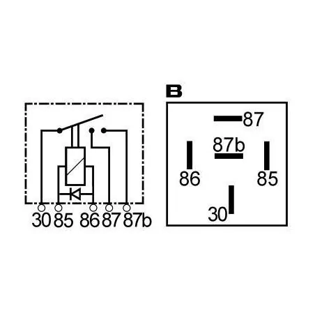 Relais 12 V 2 x 20 A avec diode