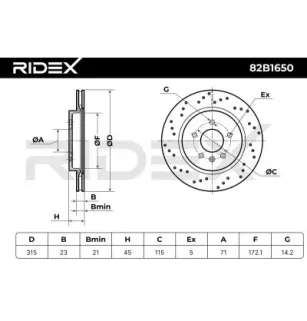 Disque de frein pour OPEL- 13371163, 13429575, 569089, 569094