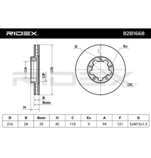 Disque de frein pour NISSAN, RENAULT, RENAULT TRUCKS- 5001871213